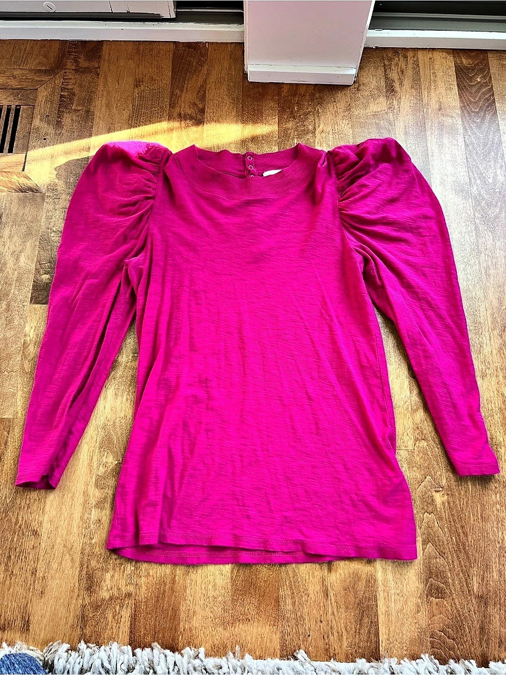 Nation LTD Pima Cotton Long Sleeve Top in Pink-xs